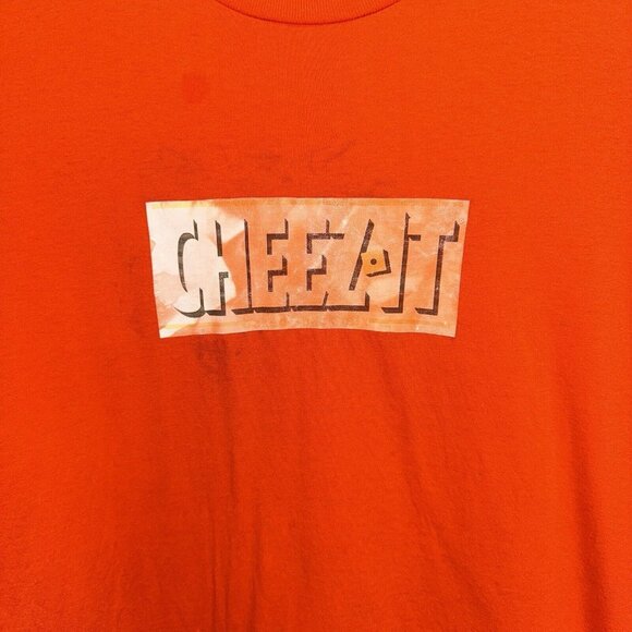 Cheez-It Crackers Shirt Adult Extra Large Orange Short Sleeve Crew Neck Mens - Picture 2 of 6
